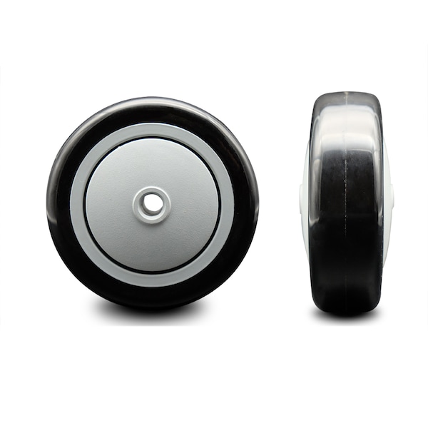 SCC - 4" Black Poly on Polyolefin Wheel Only - 3/8" Bore - 350 lbs Capacity